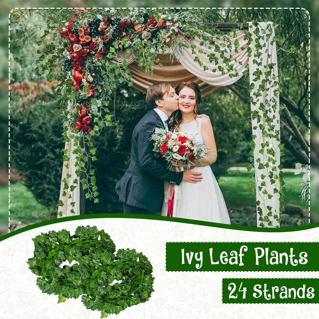 24-Strand Artificial Ivy Garland 86 FT Fake Vine Wedding Decor