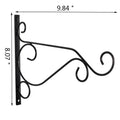 2-Pack Rustic Iron Wall Planter Hooks | Outdoor Flower Pot Hanger