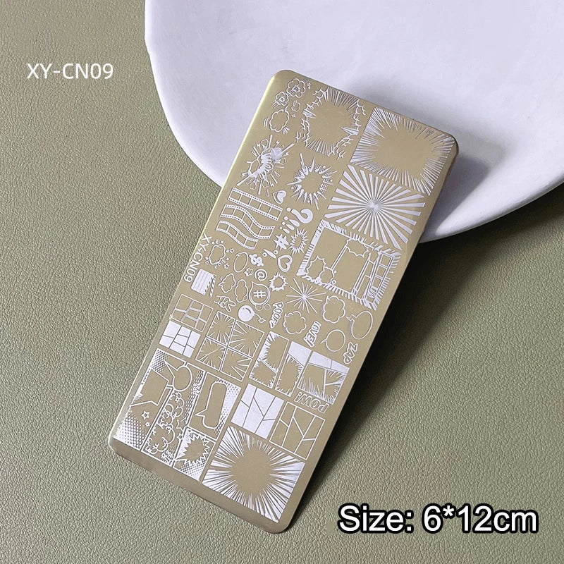 Nail Stamping Plates 12x6cm Butterfly Flower Cat Designs