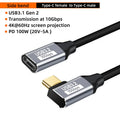 Right-Angle USB-C Cable 100W 10Gbps 4K 60Hz – 0.5M to 3M
