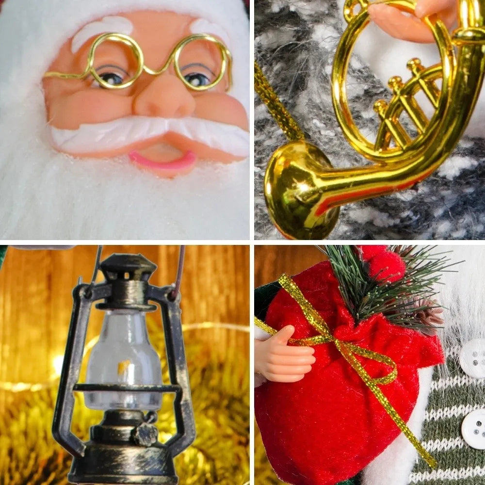 13-Inch Standing Santa Claus Soft Velvet Christmas Decoration