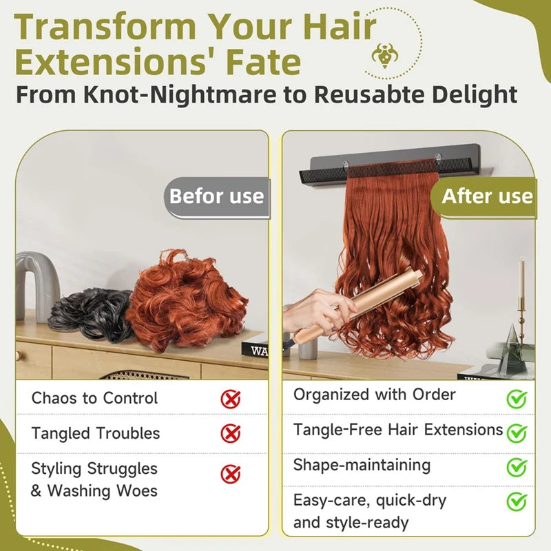 Black Hair Extension Hanger Holder – Styling, Drying & Storage