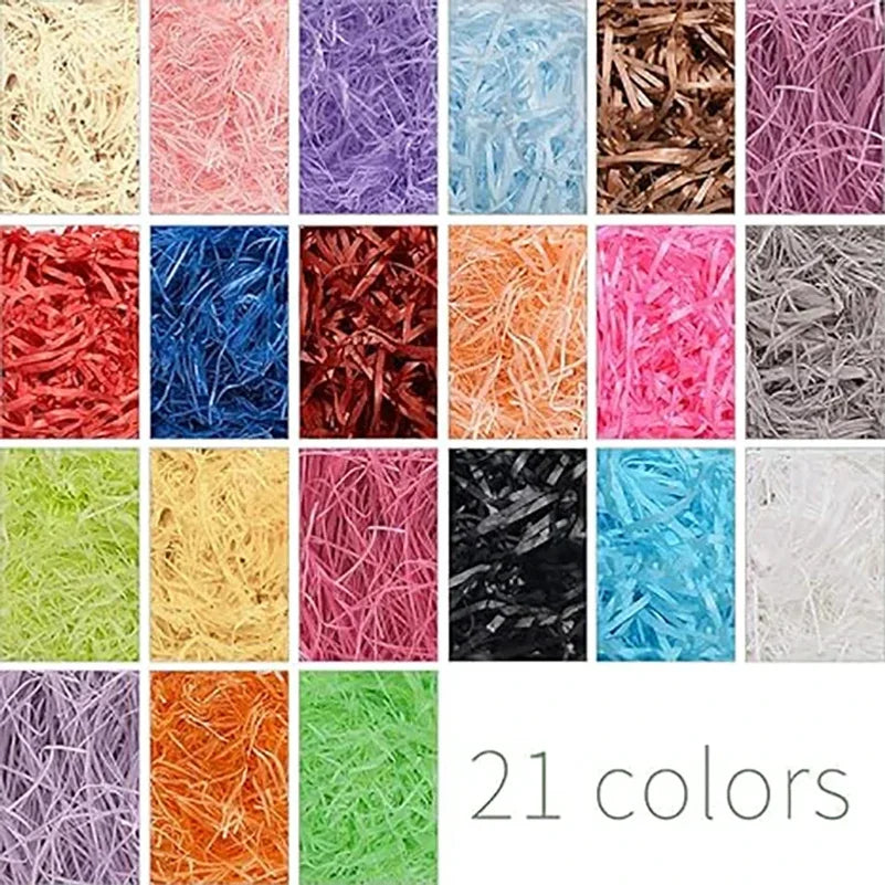 200g Multicolored Raffia Paper Shreds – Gift Box & Basket Filler