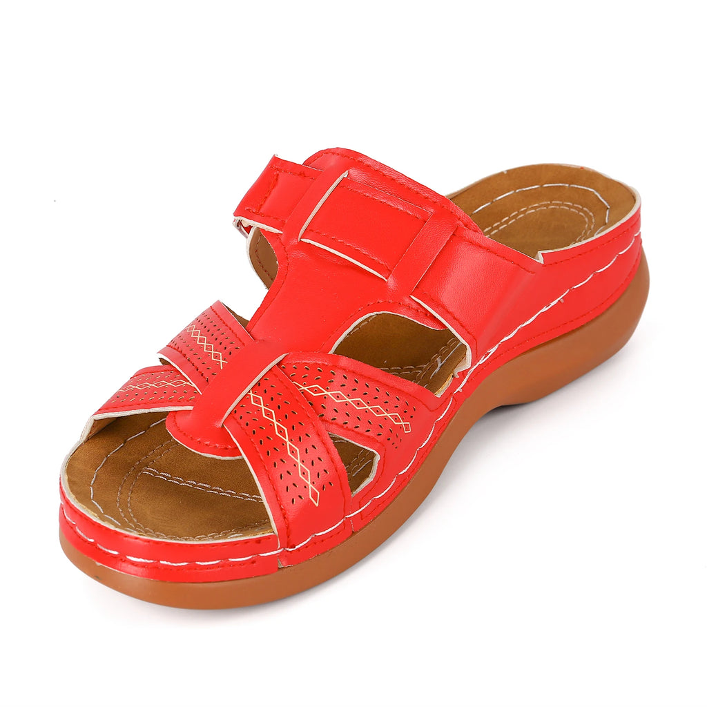 Women's Open Toe Wedge Sandals – Anti-Slip Breathable Flats