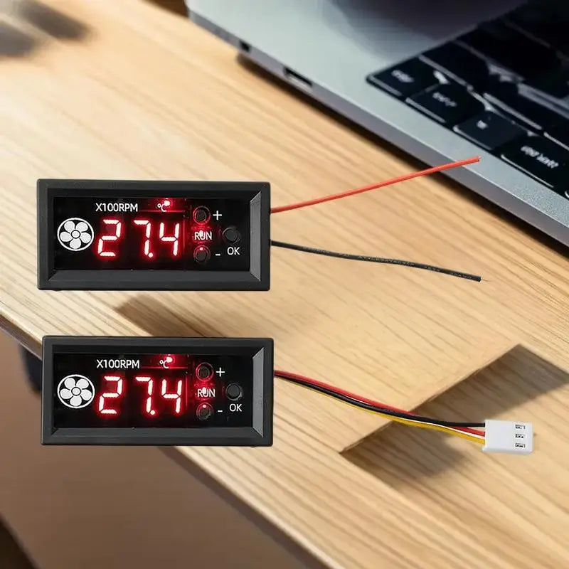 12V 4-Wire PWM Fan Speed Controller – Digital Temp Display