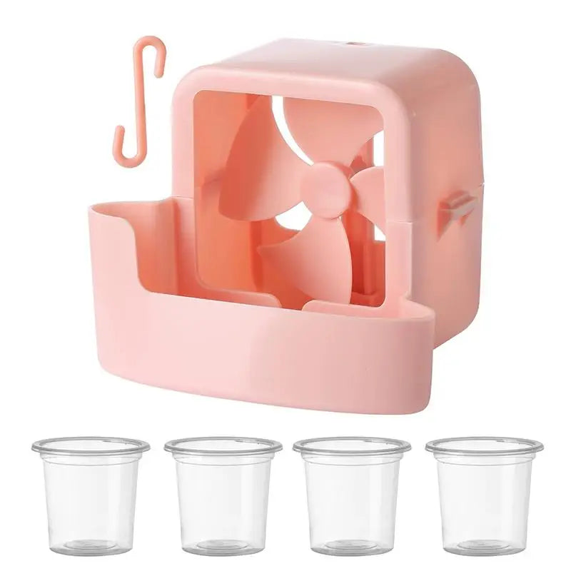 Fan Ice Cooling Attachment Box with Hook & 4 Ice Cups