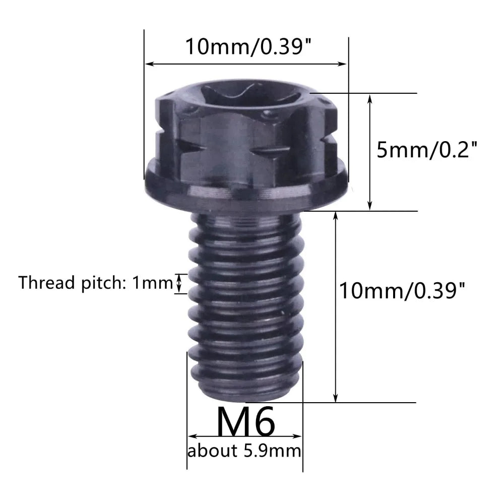 GR5 Titanium M6 Crown Bolt 10–30mm | Anti-Theft Decorative Screw