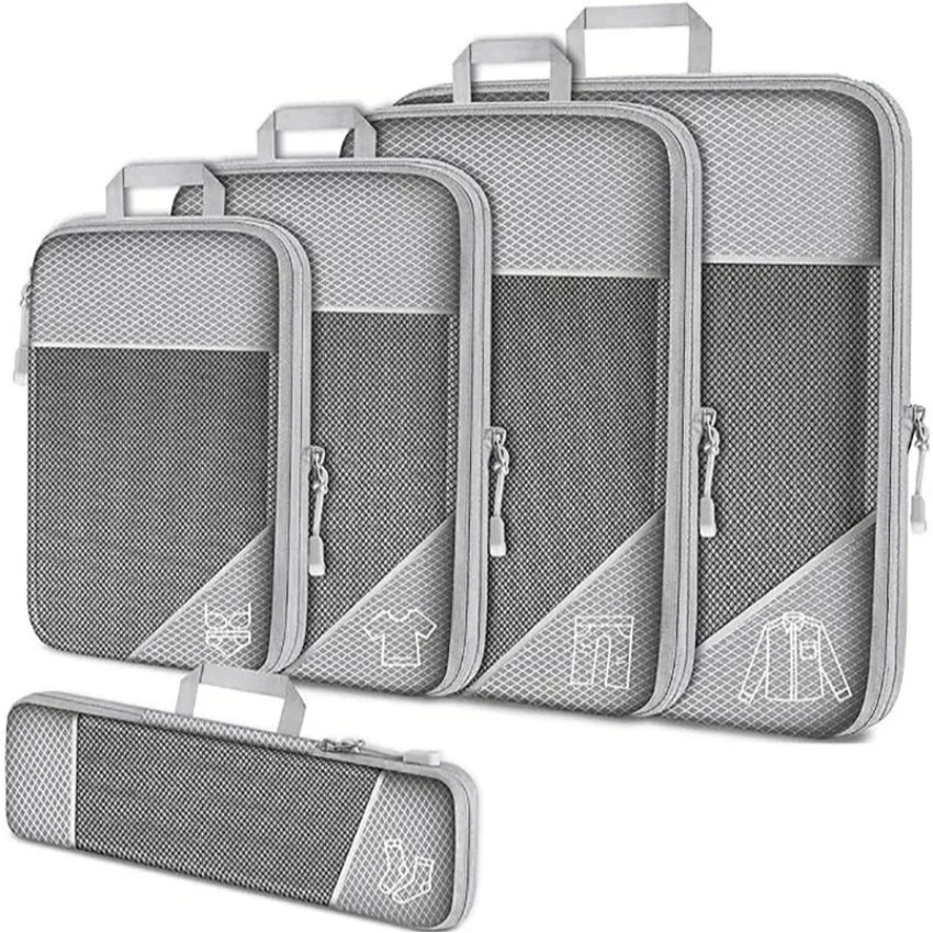 VIBE Compression Packing Cube Set – Travel Luggage Organizers