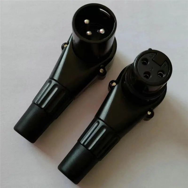 Right Angle 3-Pin XLR Connector Male Female Audio Plug Kit