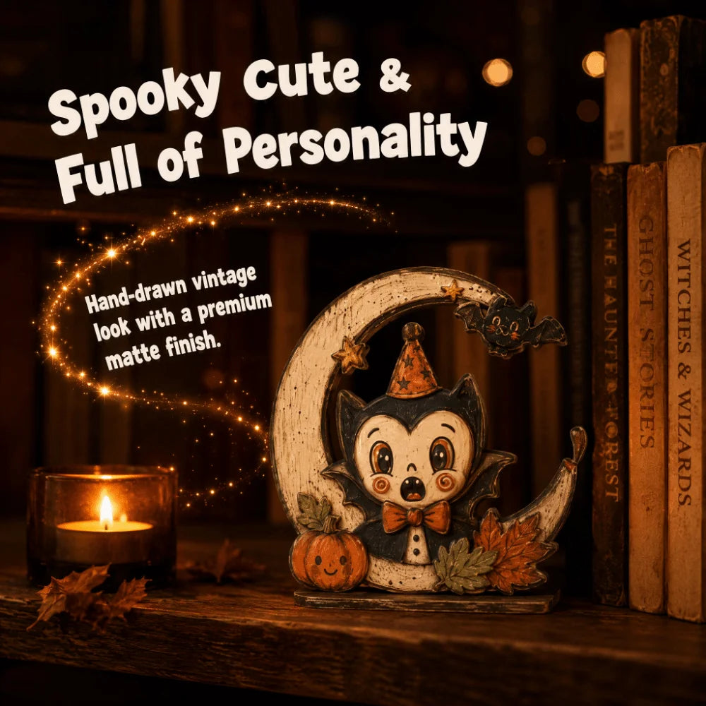 Halloween Wooden Tabletop Sign – Ghost, Pumpkin, Owl & Cat
