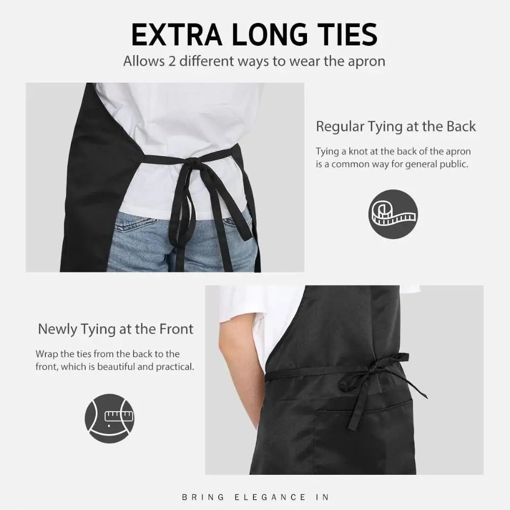 Unisex Canvas Bib Apron – Water-Resistant, 2 Pockets, Adjustable
