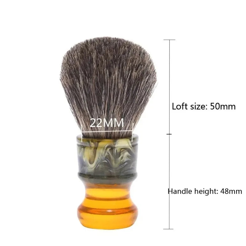 YAQI 22mm Pure Badger Hair Wet Shaving Brush – Resin Handle