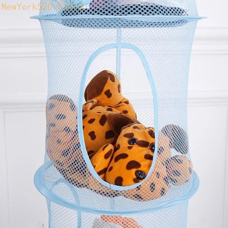 4-Tier Hanging Mesh Storage Basket – Foldable Closet Organizer