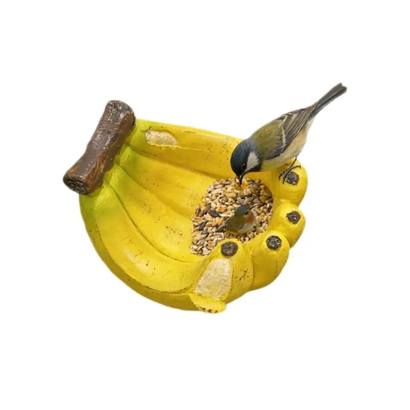 Banana Shaped Hanging Bird Feeder – Open Tray Garden Decor
