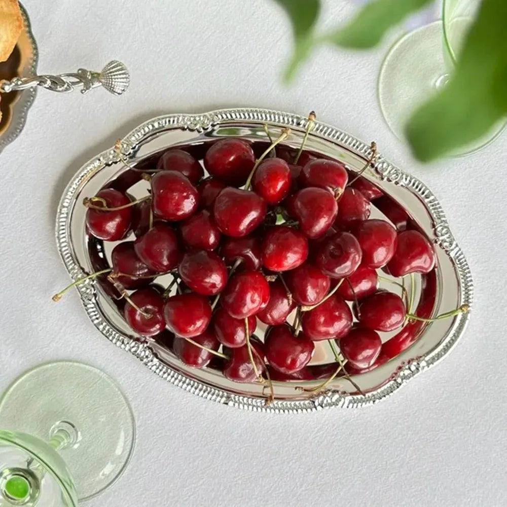 VIBE Oval Stainless Steel Serving Tray – Polished Food Platter