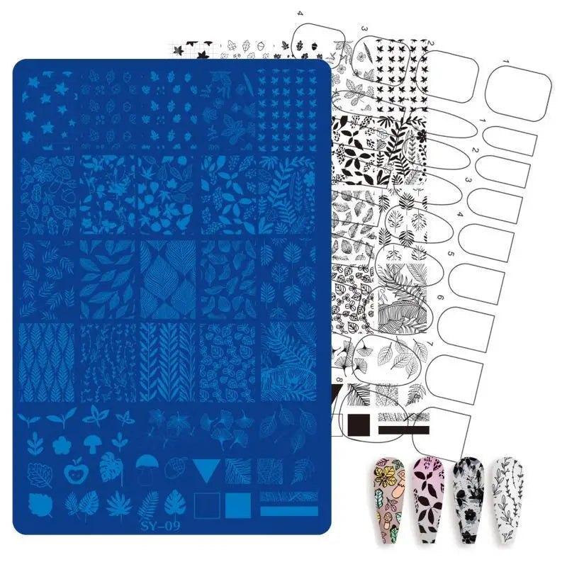 Etched Metal Nail Art Stamping Plate – Floral Lace Bow Decal