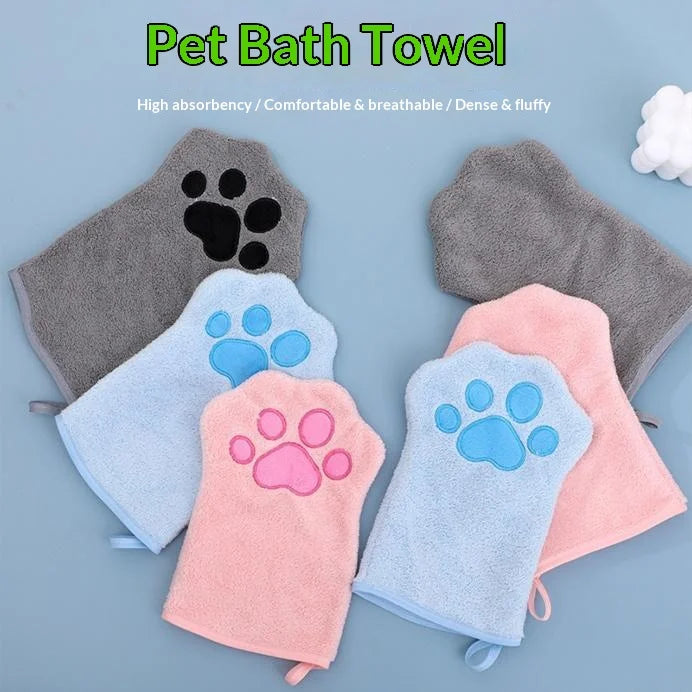 Microfiber Pet Bath Glove Towel – Quick-Drying Dog & Cat Mitt