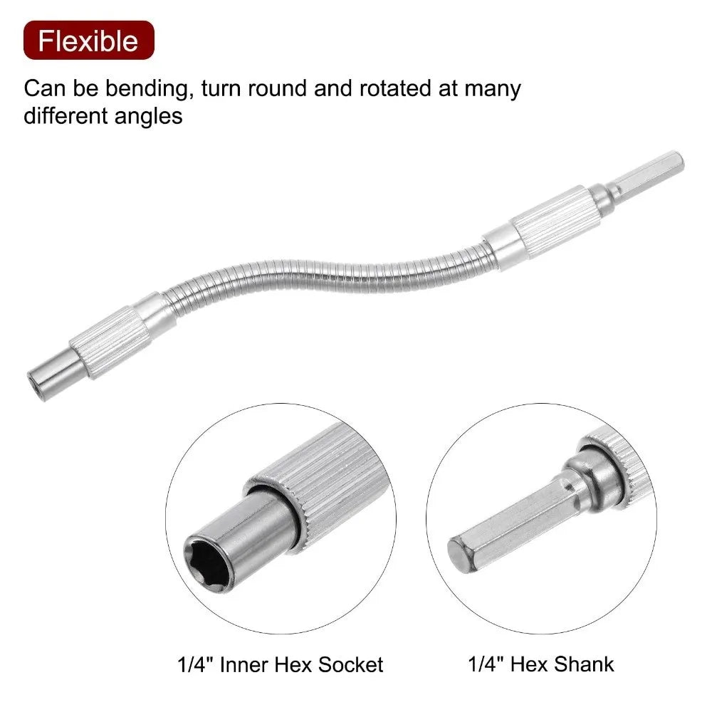 1/4" Hex Flexible Screwdriver Extension 200mm Magnetic Shaft