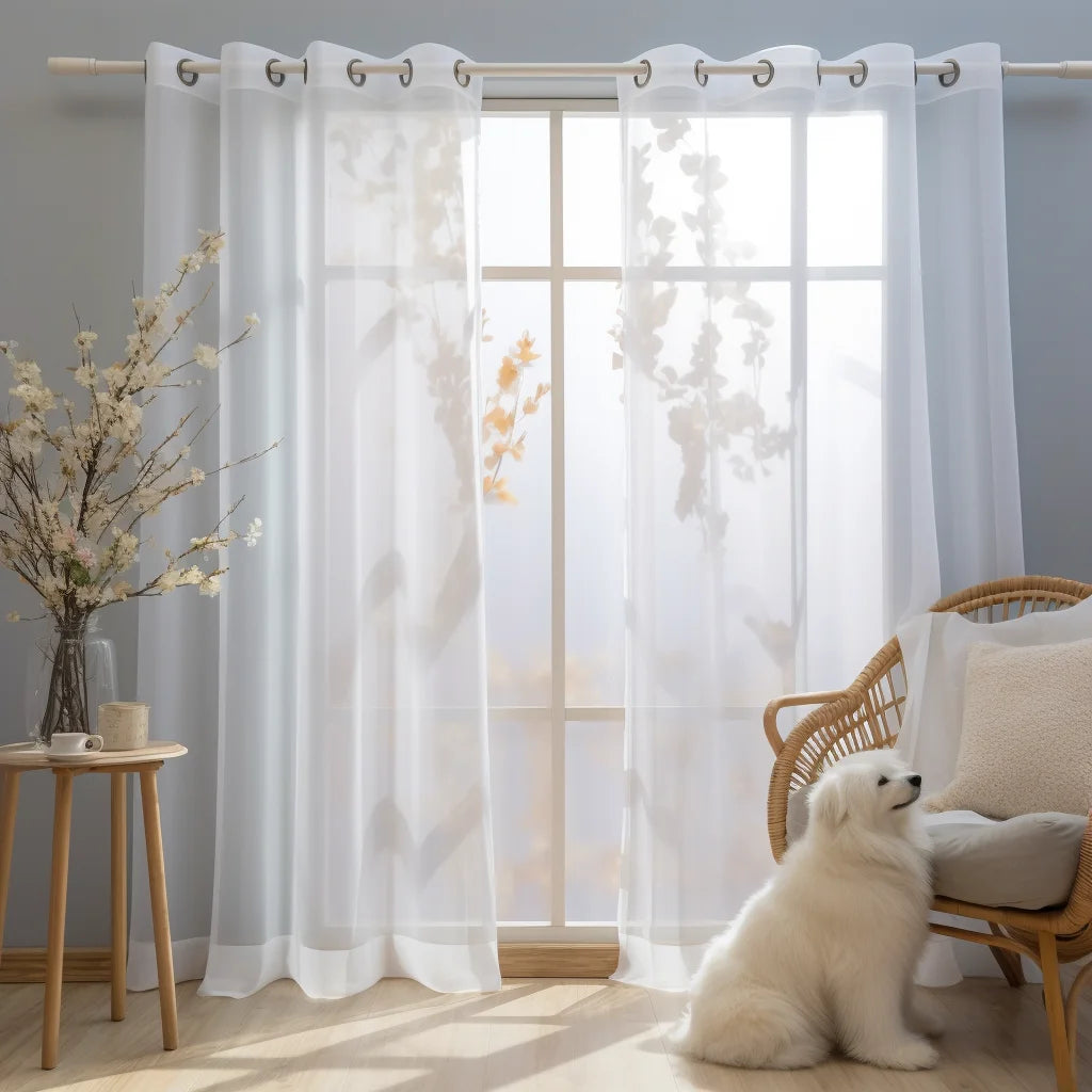 White Sheer Voile Curtain Panel – Chiffon Window Drape