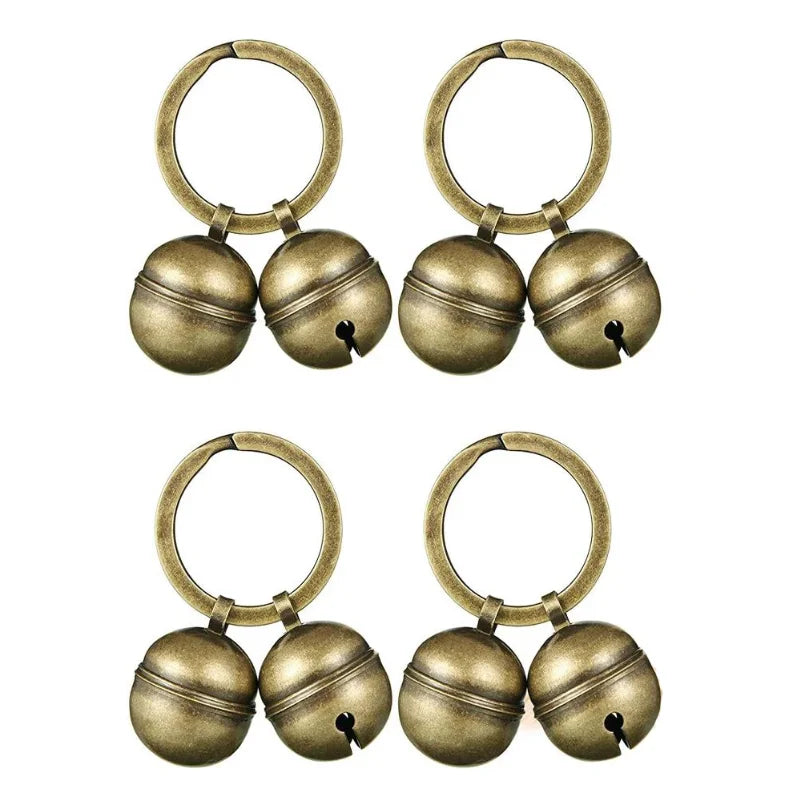 Brass Collar Bells for Cats & Dogs – Charm Pendant with Key Ring