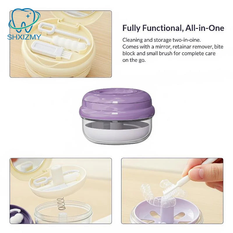 Spring Lift Retainer & Denture Case – Leakproof Travel Box