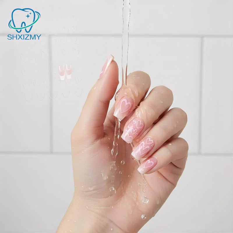 3D Heart Nail Art Stickers – Gold Silver Love Decals DIY