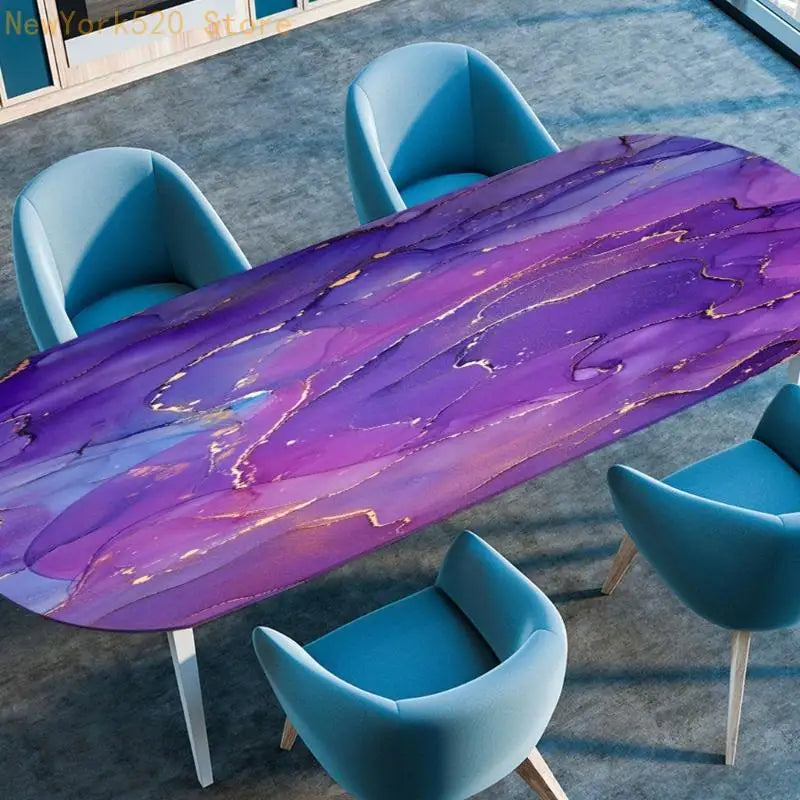 Modern Marble Oval Tablecloth – Waterproof & Stain-Resistant