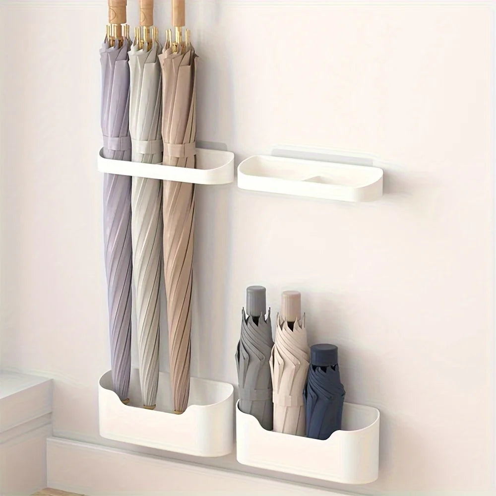 Wall Mounted Umbrella Holder with Drip Tray – 2-Piece Set