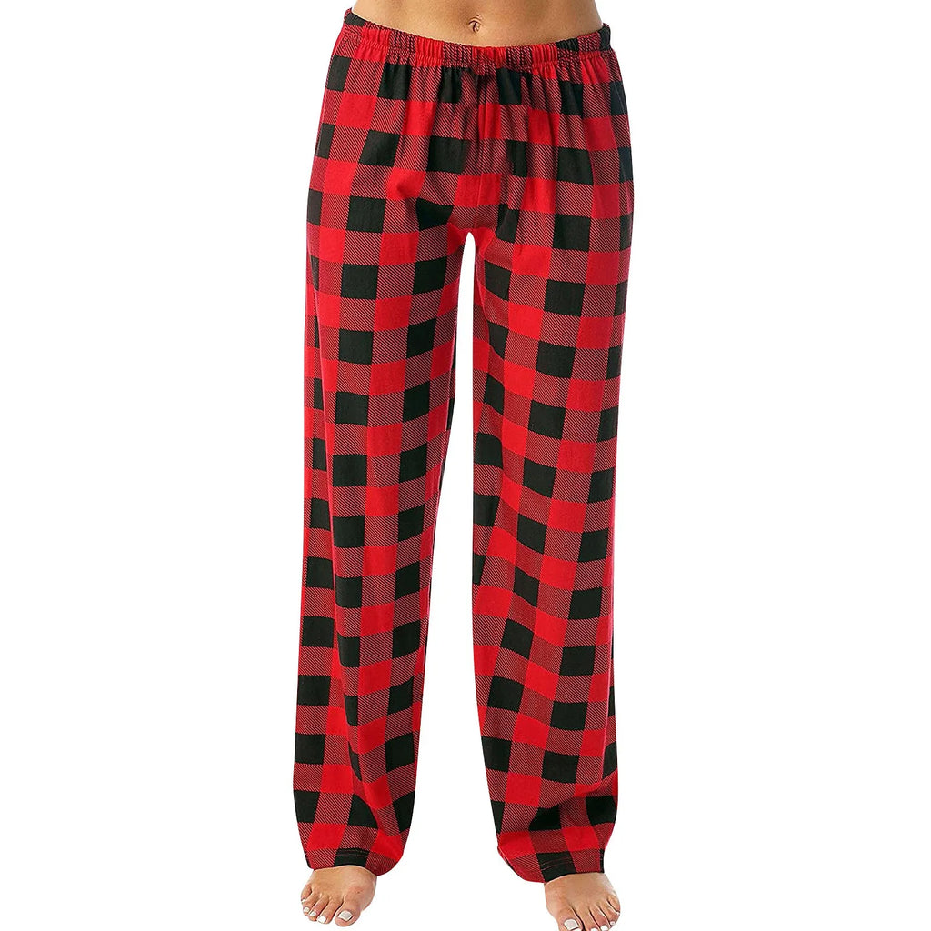 Women's Plaid Lounge Pants – Drawstring Sleep Bottoms S–3XL