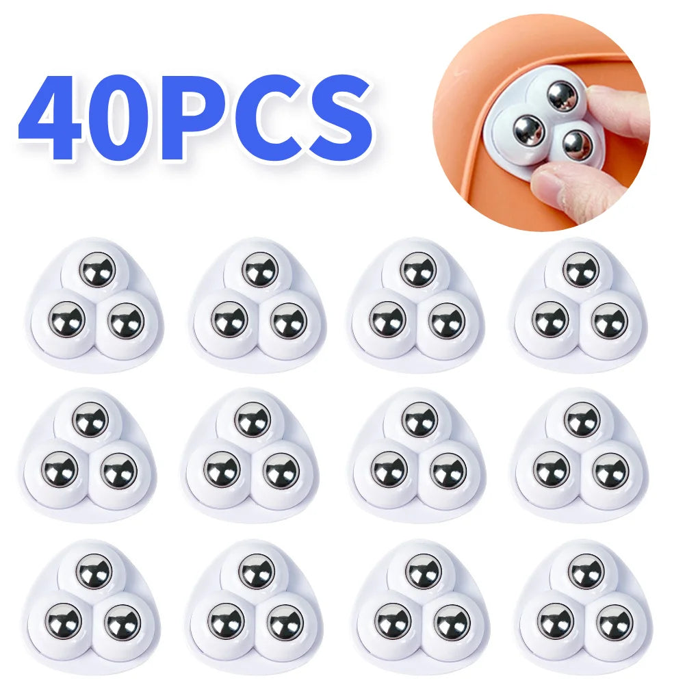 40-Pack Self-Adhesive 360° Swivel Caster Wheels – No Drill