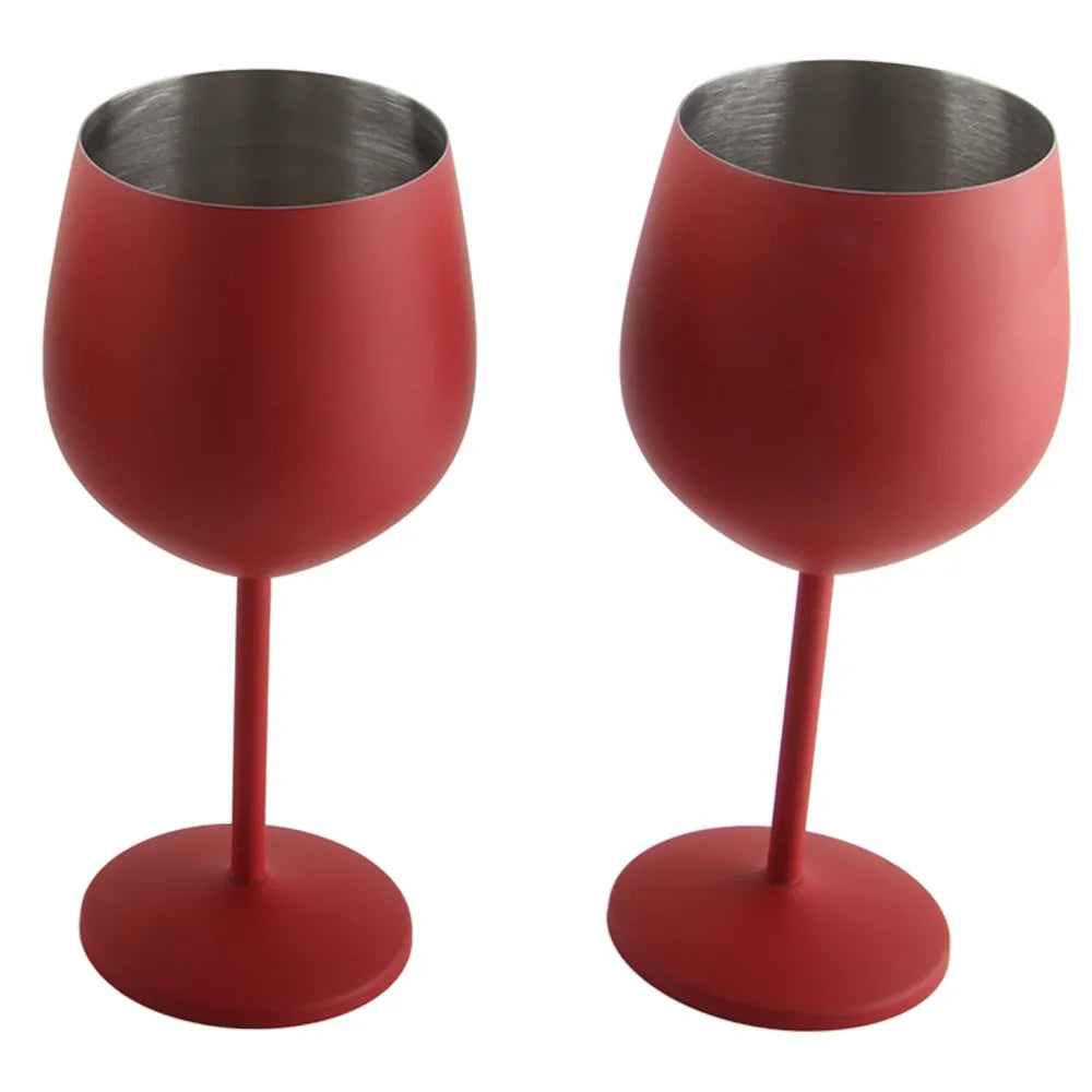 4-Pack Stainless Steel Stemmed Goblet Cocktail Cups 550ml