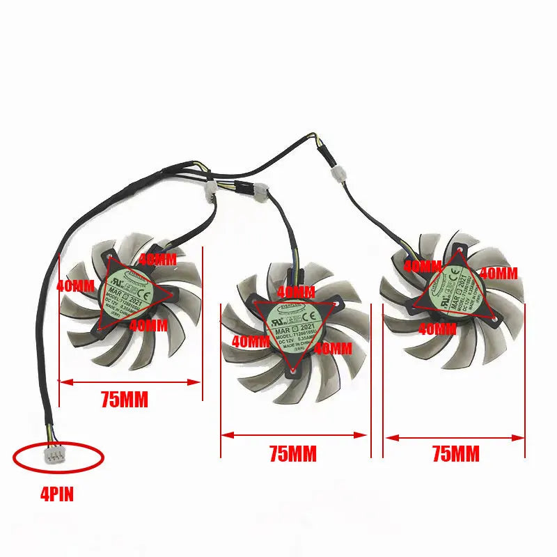75MM T128010SU GPU Fan for Gigabyte GTX 670 680 1080 Ti