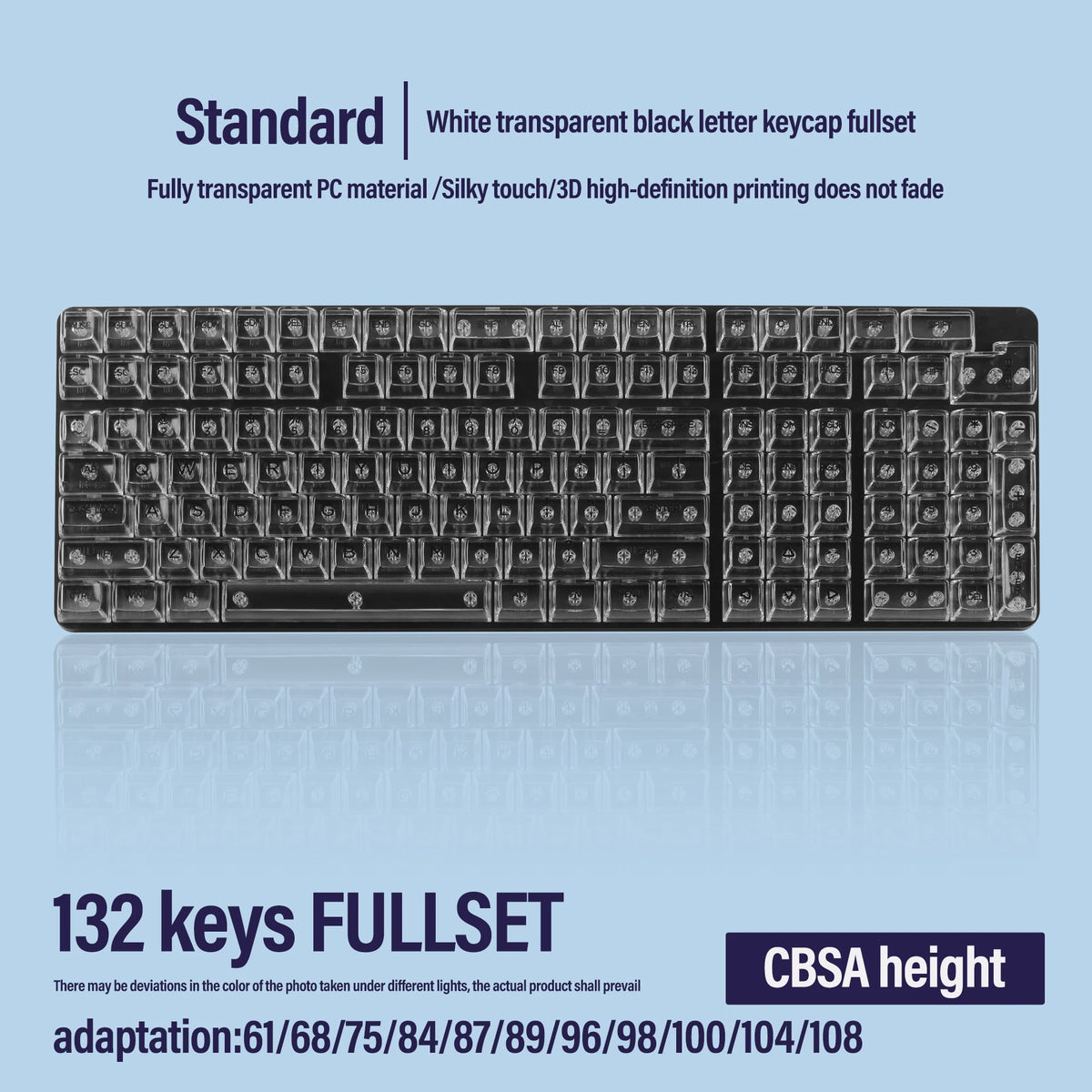 UYIQ 132-Key CBSA Transparent PC Keycaps – Cherry MX Gateron