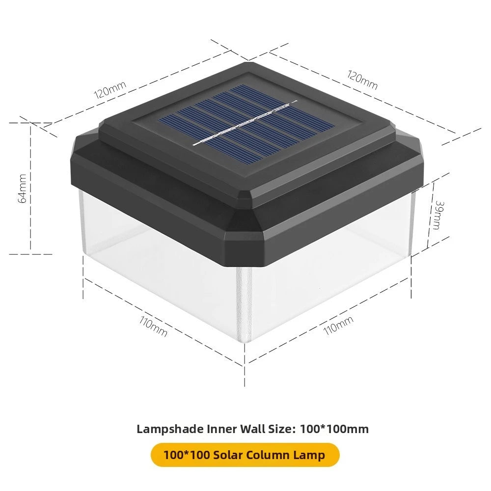 IP65 Solar LED Post Cap Light – Outdoor Fence Warm White