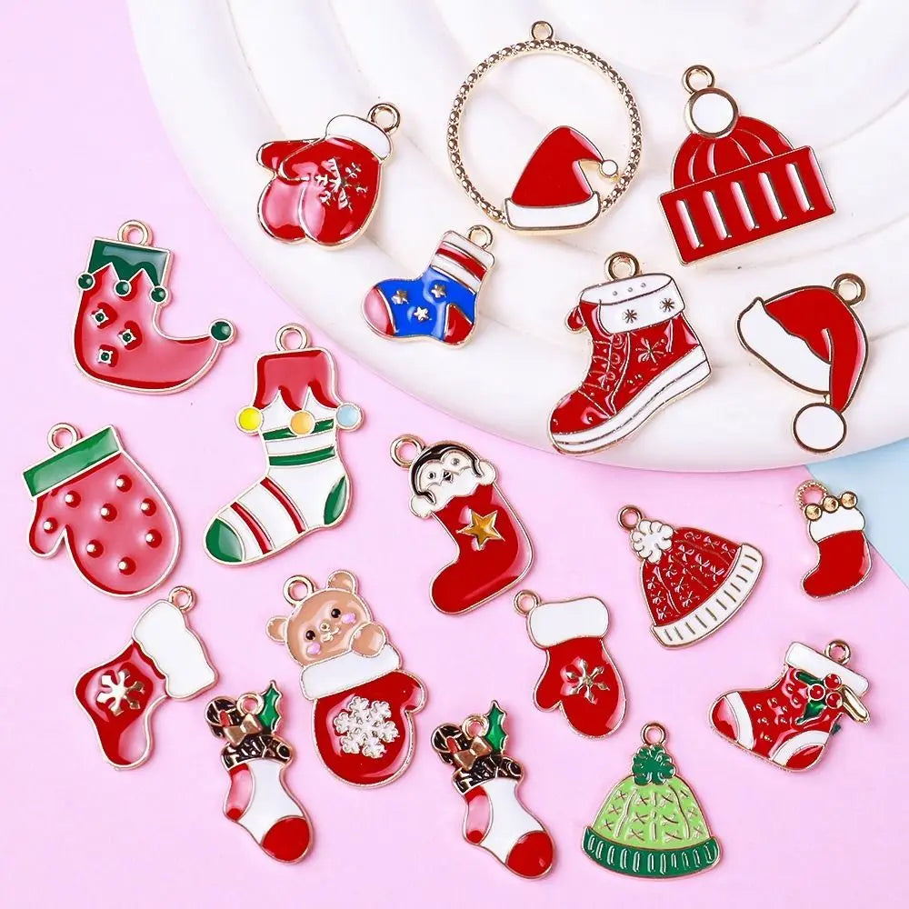 Christmas Enamel Charms Bulk 20/100pcs Alloy Elk DIY Pendants