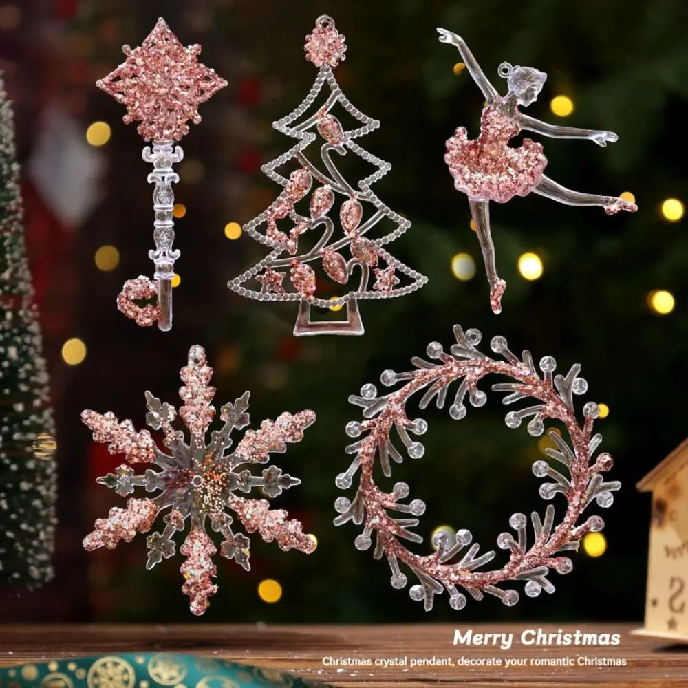 Acrylic Glitter Christmas Snowflake Pendants & Tree Ornaments