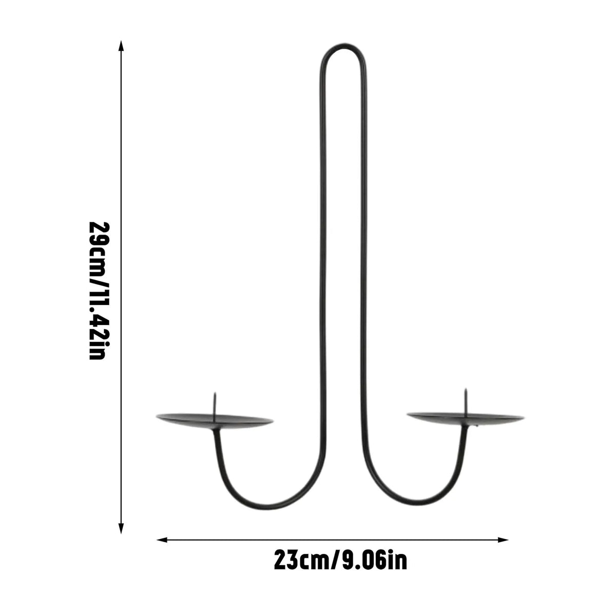 Iron Wall Candle Sconce – Black Wrought Iron Candlestick Holder