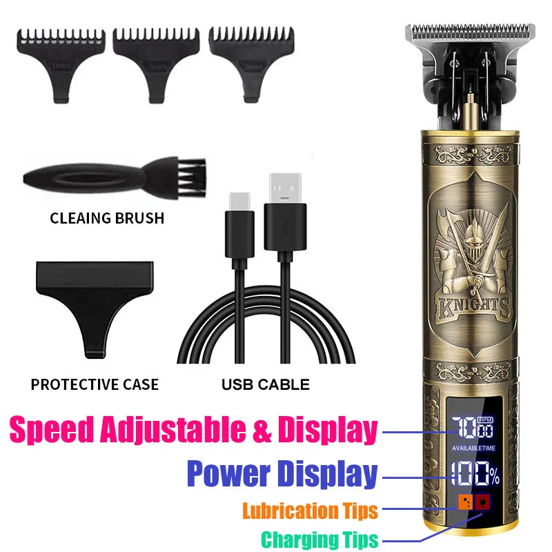 XMSJ Cordless Hair Clipper USB Fast Charging Electric Trimmer