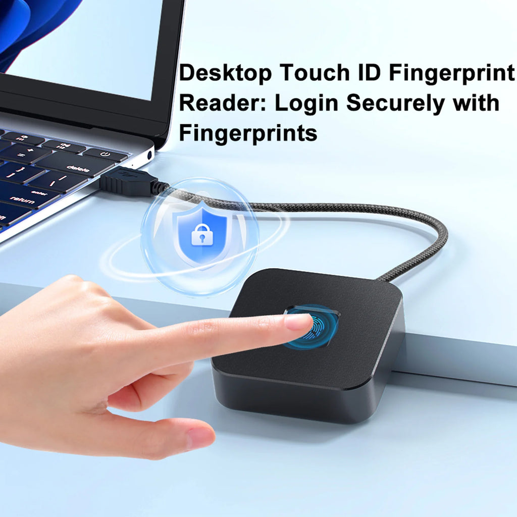USB Fingerprint Reader for Windows Hello – 5ft Cable