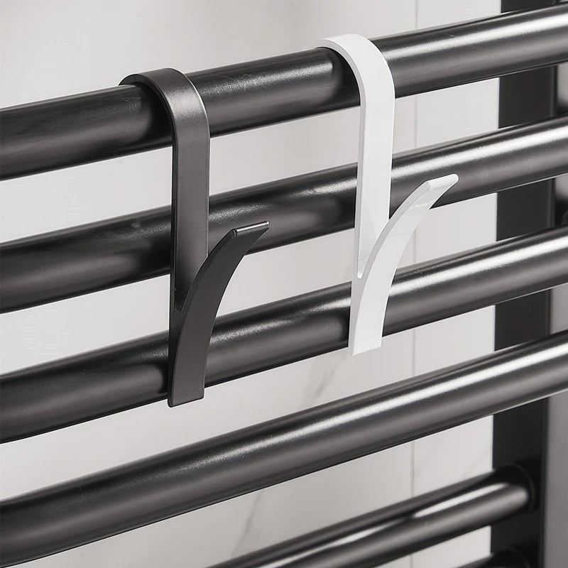 Aluminum Radiator Rail Hooks – Clip-On Towel & Coat Hangers