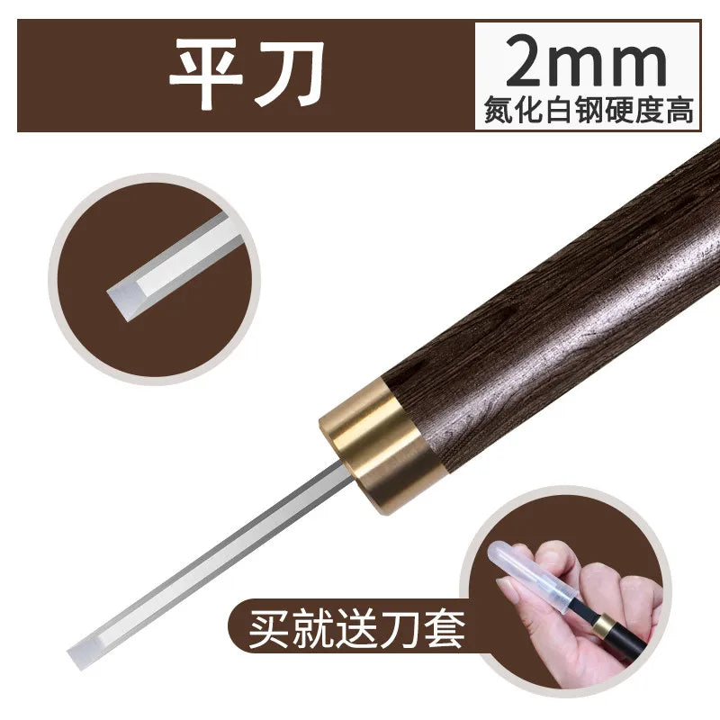 Wood Carving Knife Set – Olive Peach Pit DIY Craft Tool Kit