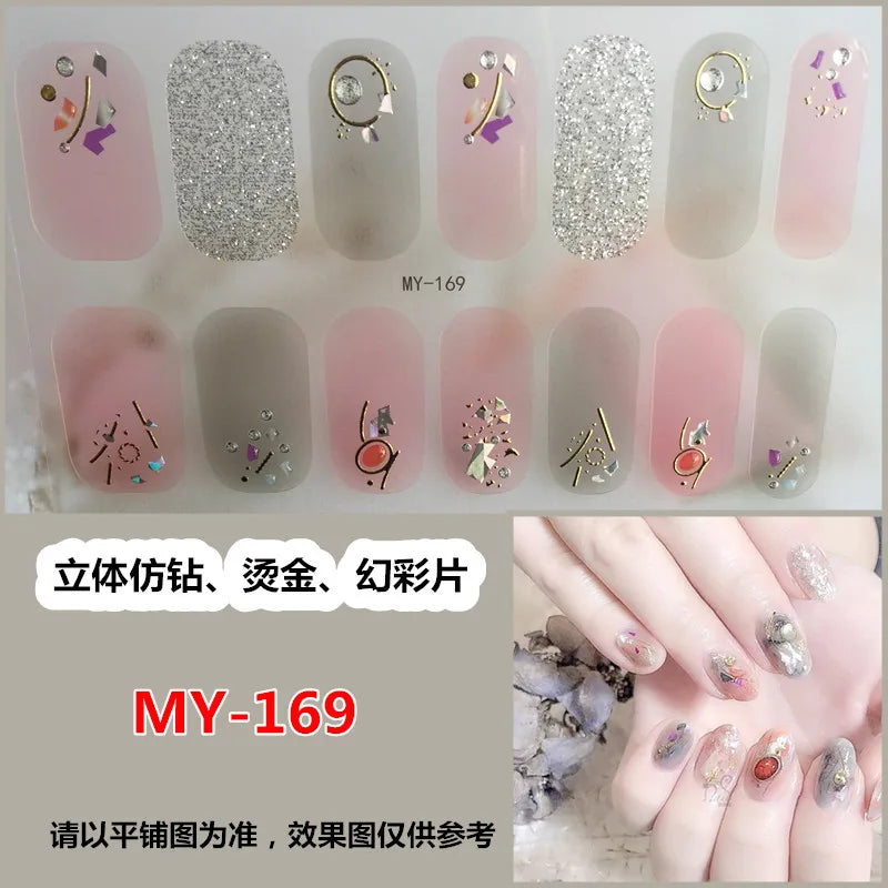 Summer Nail Art Stickers – 14-Tip Full Cover Gel Film Decals
