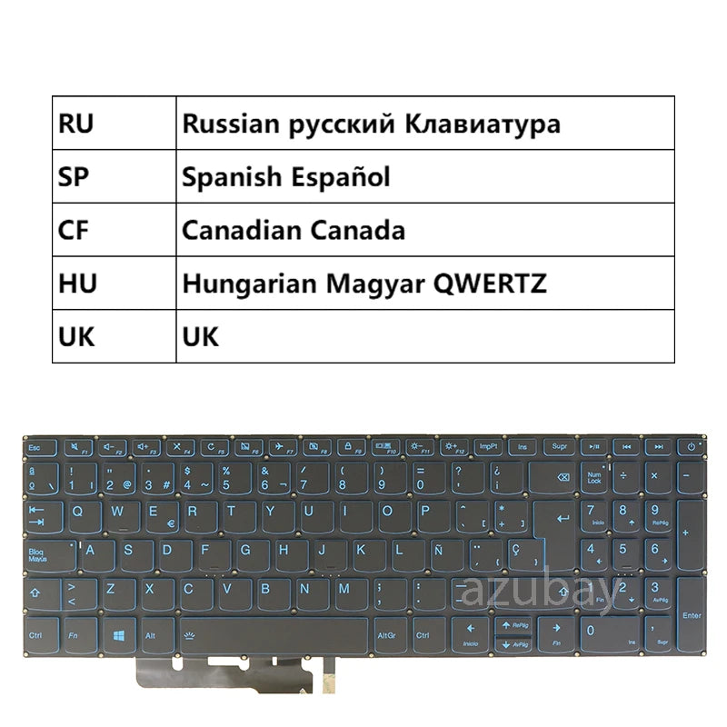 AZUBAY Blue Backlit Keyboard for Lenovo IdeaPad L340 Series