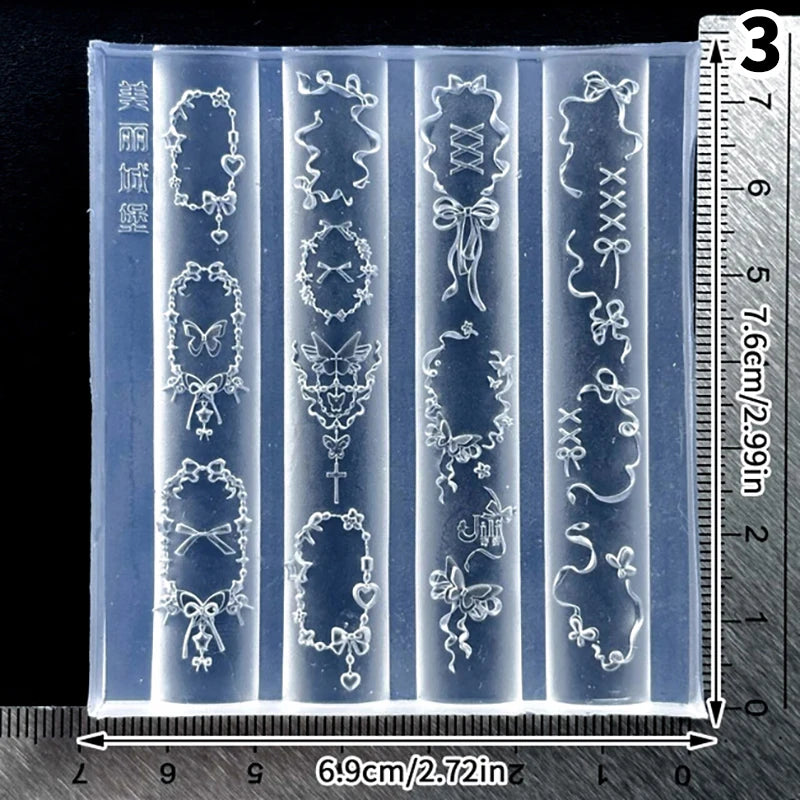 3D Silicone Nail Art Carving Mold – Monstera Leaf & Bird
