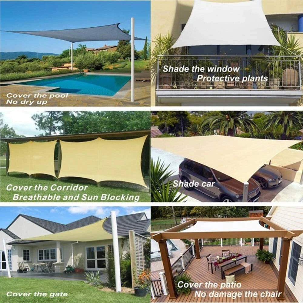 Rectangle Sun Shade Sail – 98% UV Block Waterproof Canopy