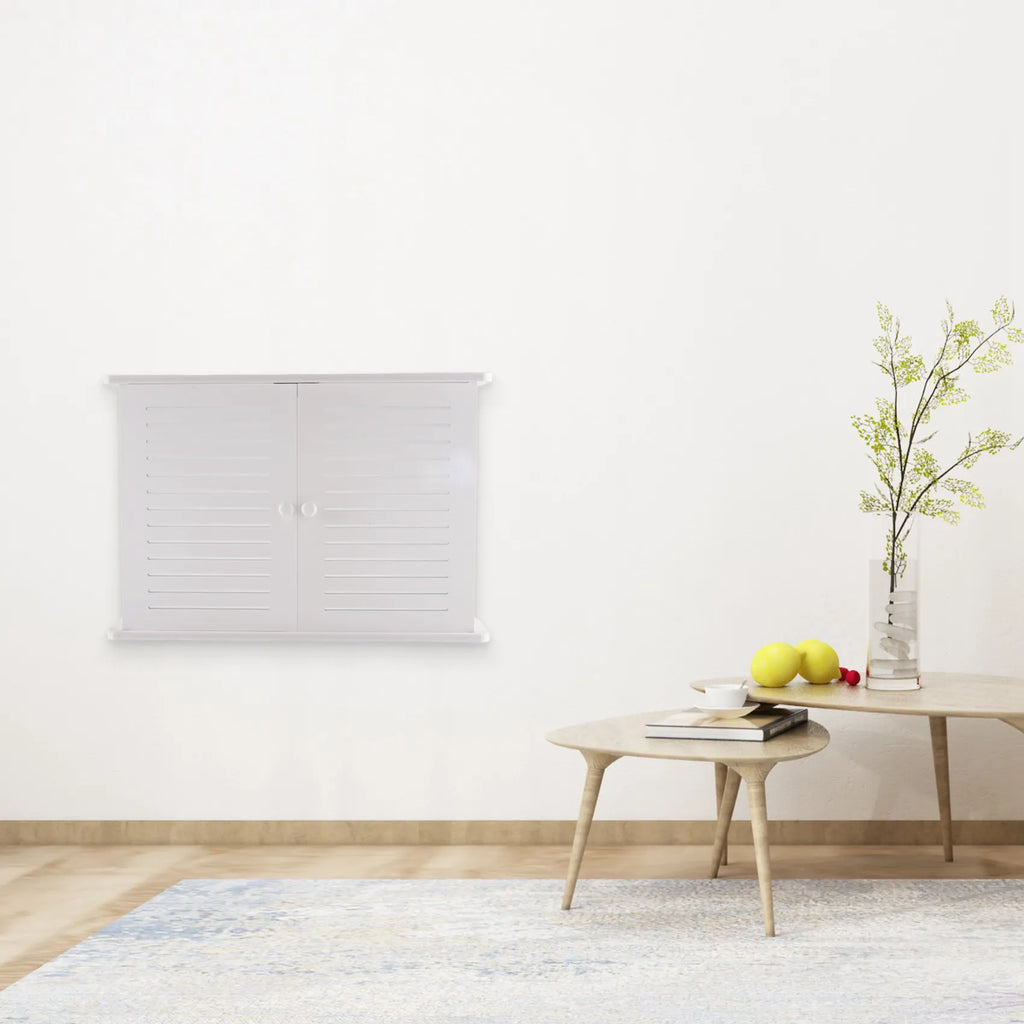 Wooden Wall-Mount Wi-Fi Router & Cable Storage Shelf Box