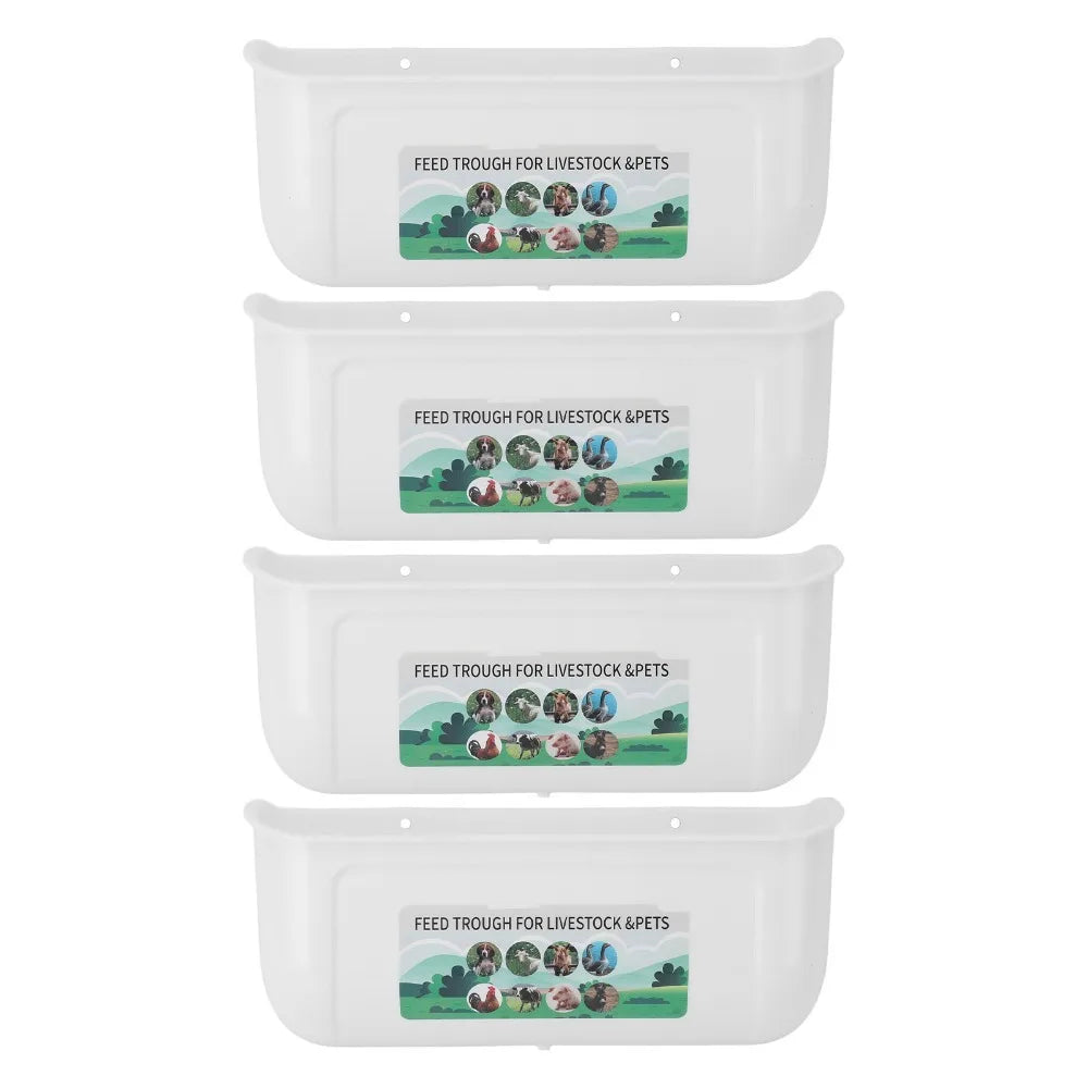 4-Pack Hanging Chicken Feeder Trough with Clips – 2800ml PP