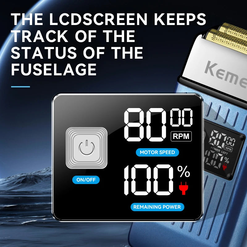 Kemei KM-1112 Double Foil Shaver IPX6 Waterproof 8000RPM