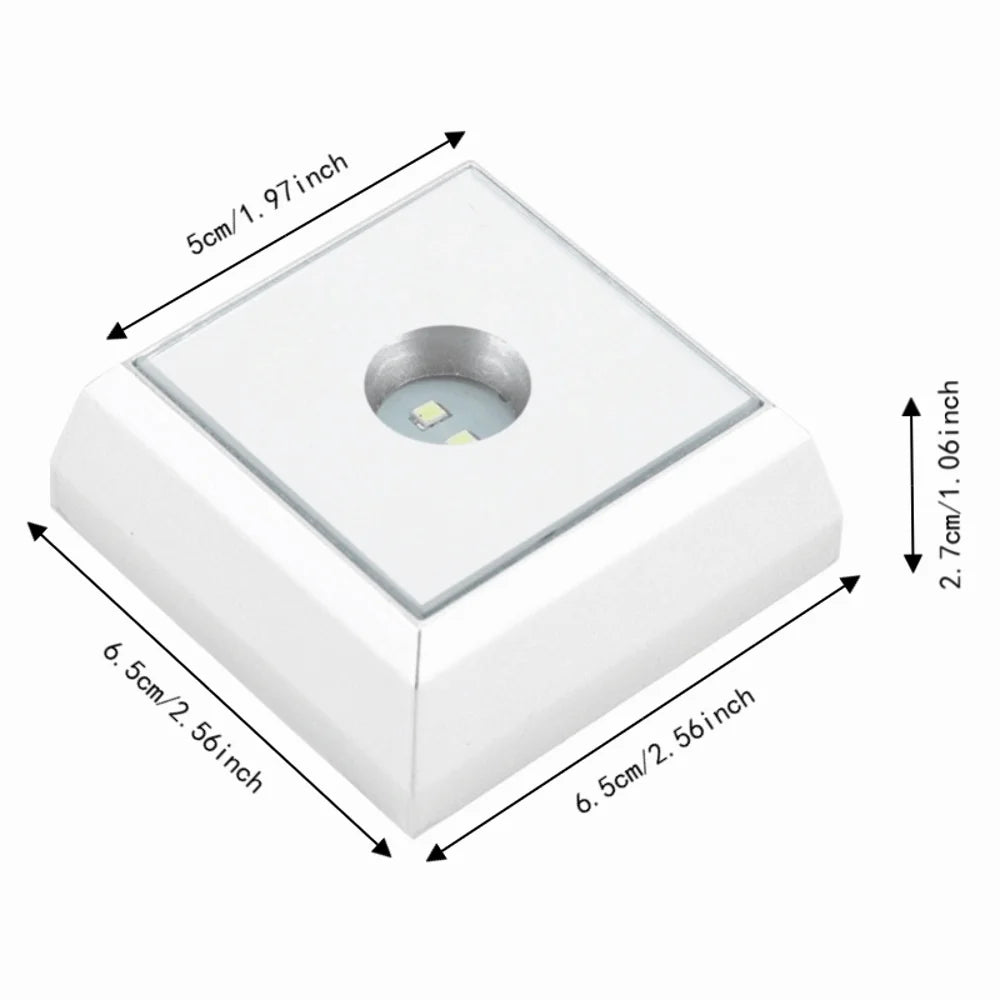2-Pack Square LED Mirrored Display Stand Base – Jewelry & Crystal