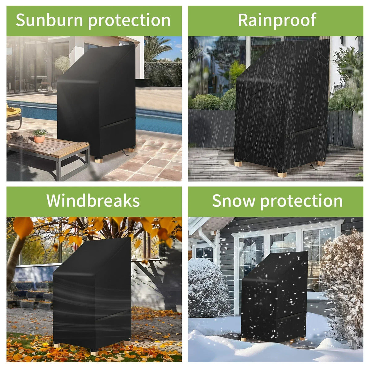 Waterproof Patio Chair Cover 210D Oxford – Stackable Outdoor